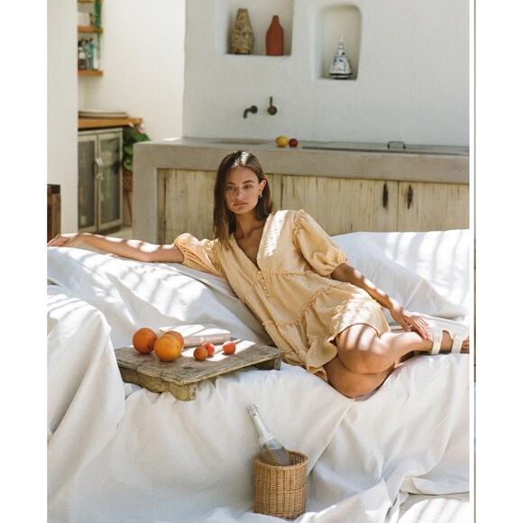 Sabo Skirt Tarelle mini Dress Honey Sz 2 preppy festival coquette core bohemian - Picture 5 of 13